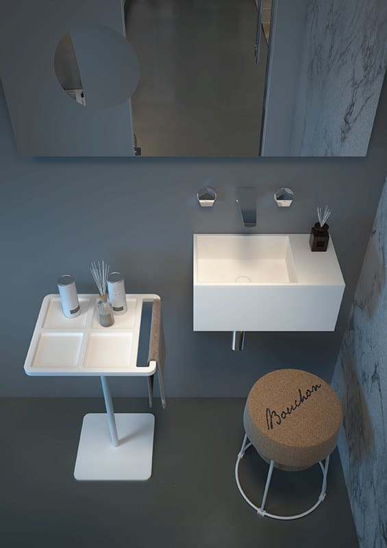 Квадратная подвесная раковина из твердой поверхности MOMA Design CUBANITO ARCH-00037366 - Вид №7