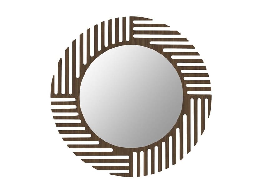 Круглый деревянный шпон стены зеркало с рамкой ROCHE BOBOIS VEKTOR ARCH-00081025