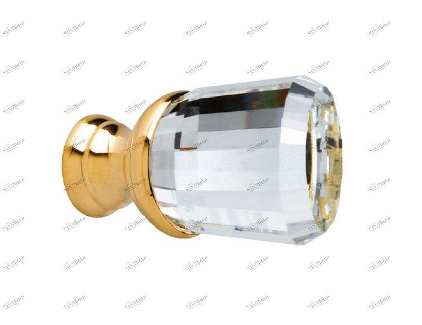 0Z5740.000.44 Ручка для шкафа диаметром 20 мм с кристаллами сваровски Мат античная латунь Mestre 