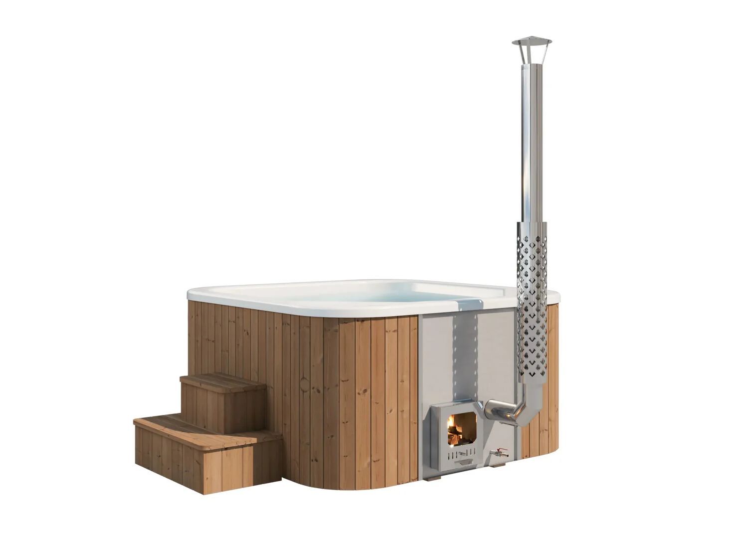 Открытый квадратный мини-бассейн с гидромассажем Saunamo CALYPSO 200 ARCH-00118671