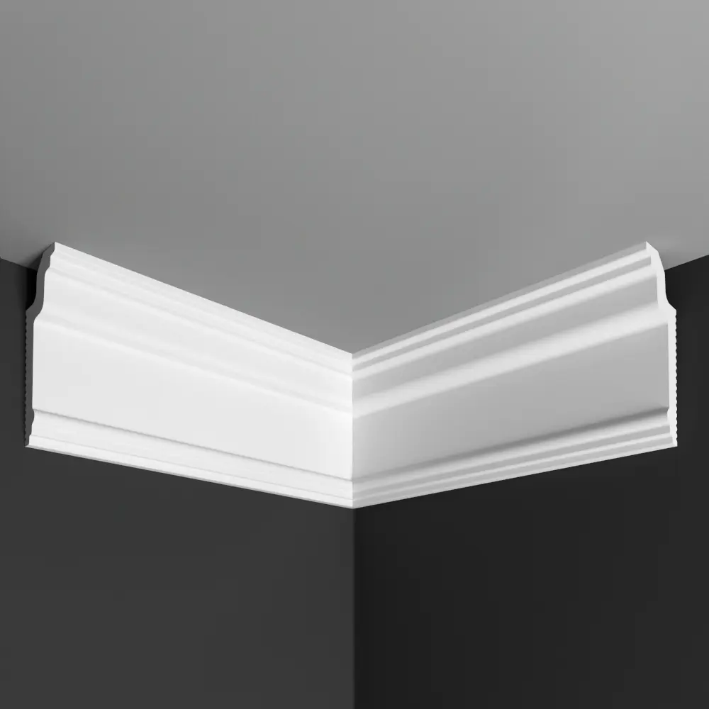 Угол внутренний для плинтуса пенополистирол Де-Багет П 13 30/80 белый 30x80 мм STLM-2045038