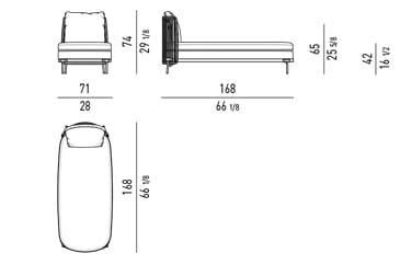 Открытый спальный мешок с мягкой тканью Minotti Tape Cord Outdoor ARCH-00052853 - Вид №7