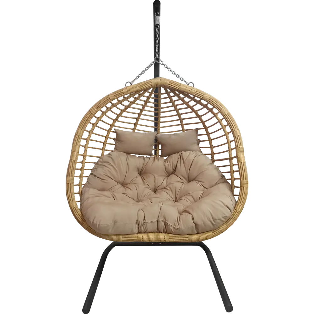 Кресло подвесное Siesta tubo 205x126x133 см сталь/искусственный ротанг бежевый/коричневый 84753415 STLM-2197694 Santreyd SI015 - Вид №2