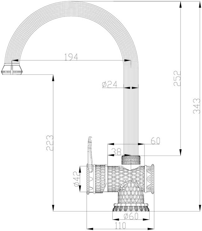 Смеситель ZorG Antic A 407K-BR для кухонной мойки, бронза - Вид №1
