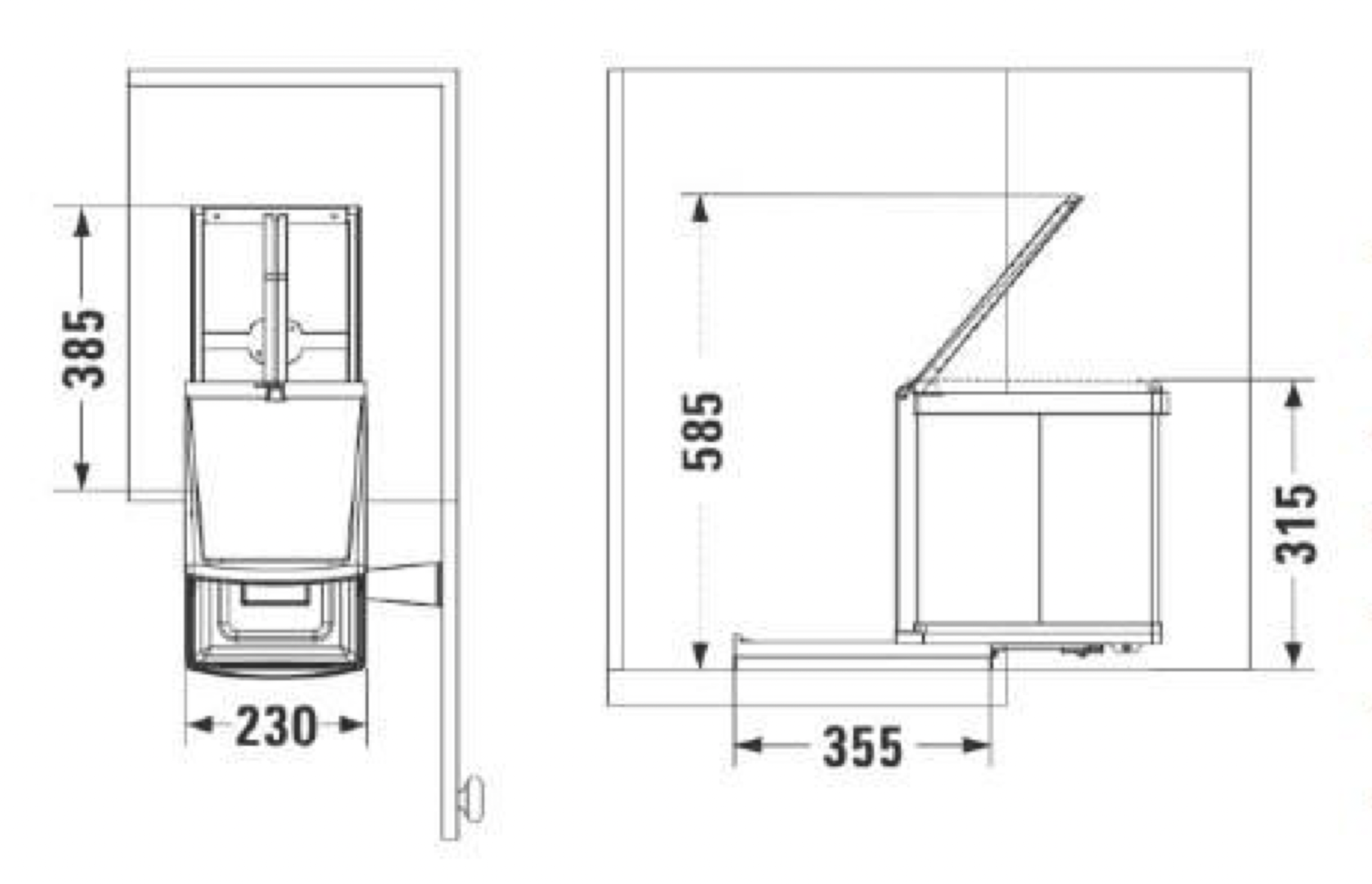 Контейнер для мусора на дверцу Beta 350/12-1 Metallic Grey NAVAKO 10018 - Вид №3