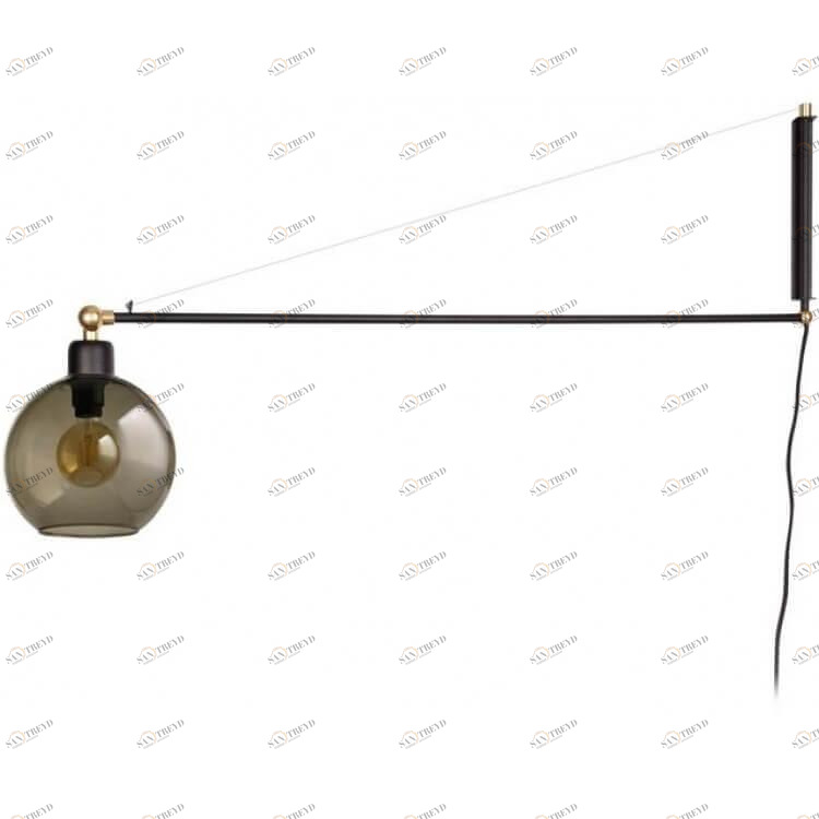 Бра со стеклянным плафоном черное Crane 9374 NOWODVORSKI CRANE 00-3928783 Прозрачный;черный 