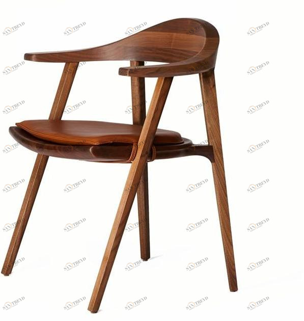 BassamFellows Стул из массива дерева с подлокотниками Mantis Cb-25 + cb-205