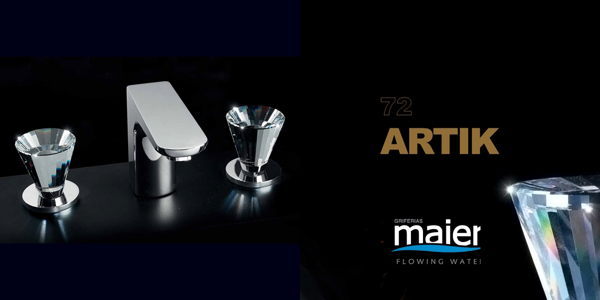 Смеситель на 3 отверстия для раковины 72.075C с клапаном Клик-Клак MAIER ARTIK 72075C - Вид №1