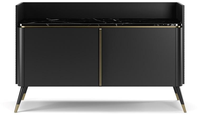 SM Living Couture Лакированная тумба под телевизор со столешницей из мрамора сахар нуар Couture Mda_04 - Вид №1