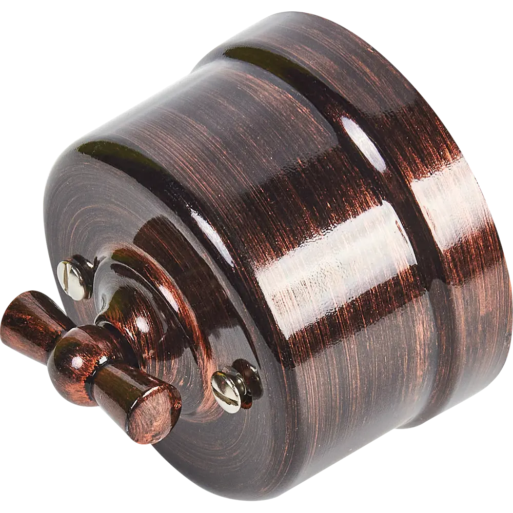 Выключатель Electraline одноклавишный в медном глянце 84229216 Лофт STLM-0047243 - Вид №1