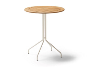 Высокий круглый стол из тикового дерева