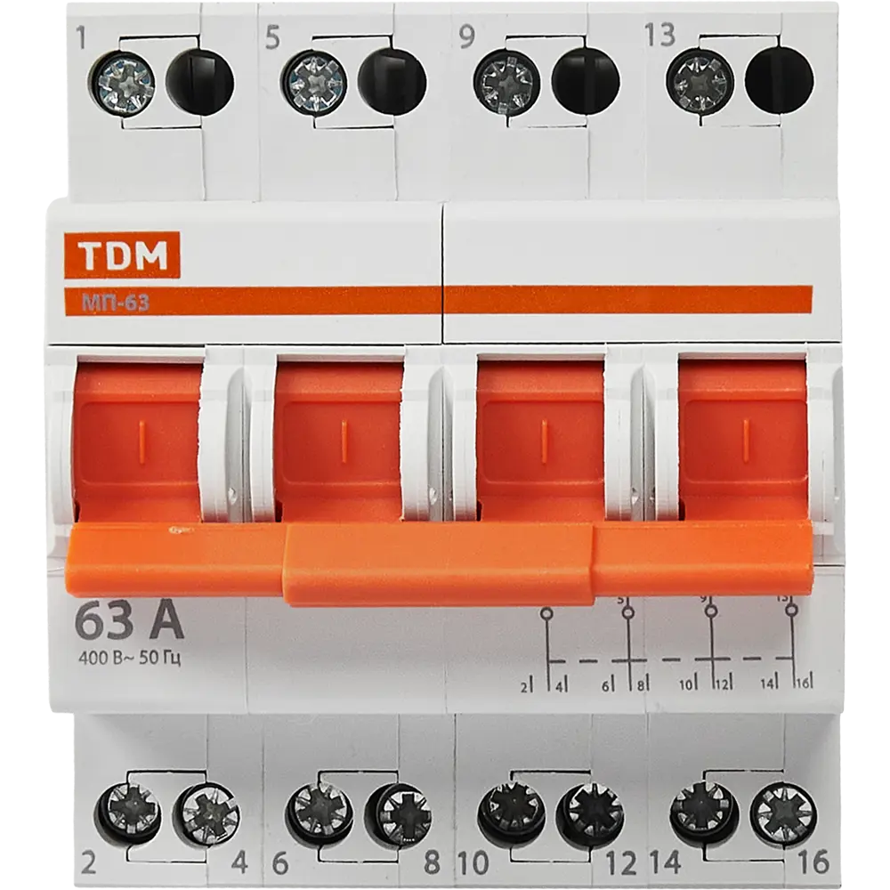 Выключатель нагрузки TDM Electric МП-63 4P для безопасного управления электроцепями 84399547 STLM-0049320 - Вид №1