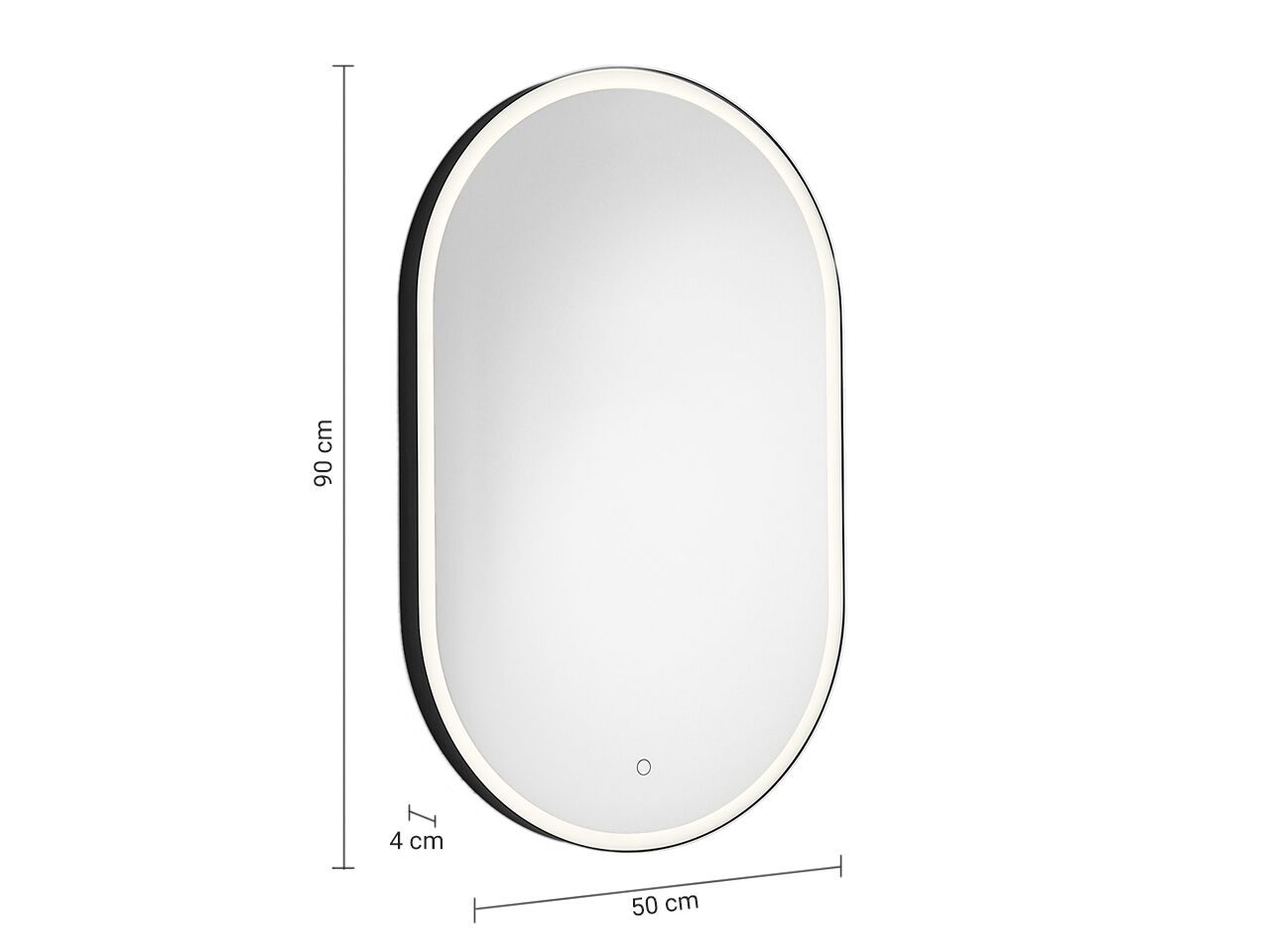 Овальное зеркало для ванной комнаты со встроенным освещением GEDY FRANZ ARCH-00124042 - Вид №2