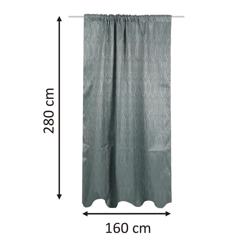 Штора на ленте Inspire Akkol 160x280 см цвет голубой 83562043 STLM-2168401  - Вид №1