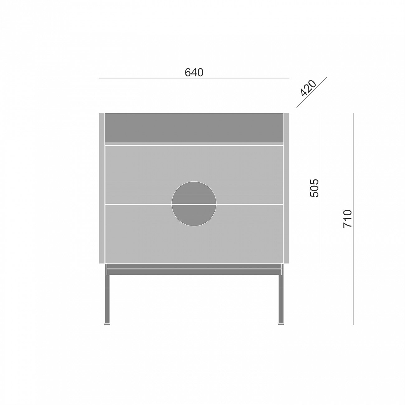 Тумба высокая деревянная 71х64 см серая Alto Yellow BRAGIN DESIGN LIVING 00-3862459 Желтый;серый - Вид №1