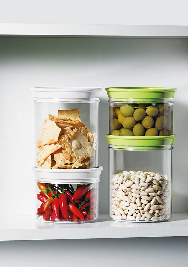 Банка пластиковая для сыпучих продуктов 1 л синяя Forme casa GUZZINI  00-3871061 Прозрачный;синий  - Вид №1