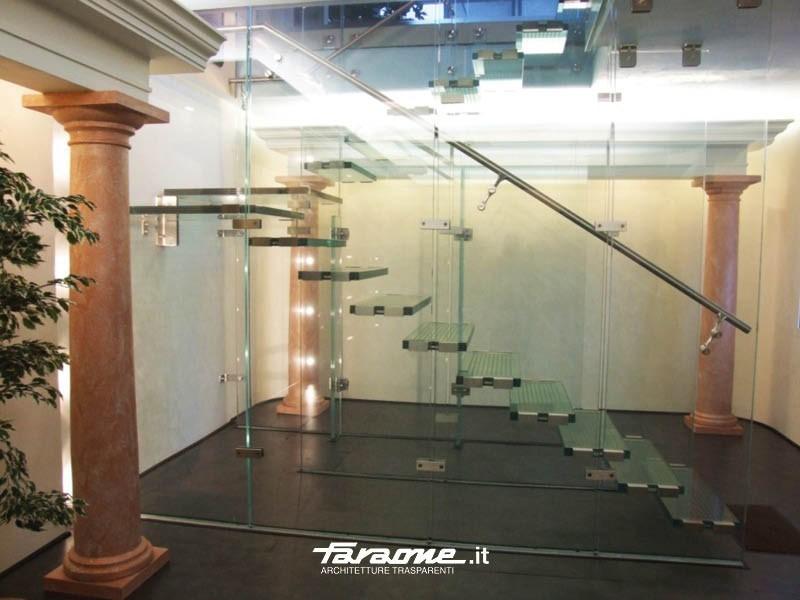 FARAONE Открытая лестница из нержавеющей стали и стекла sun-id-1480146 - Вид №5