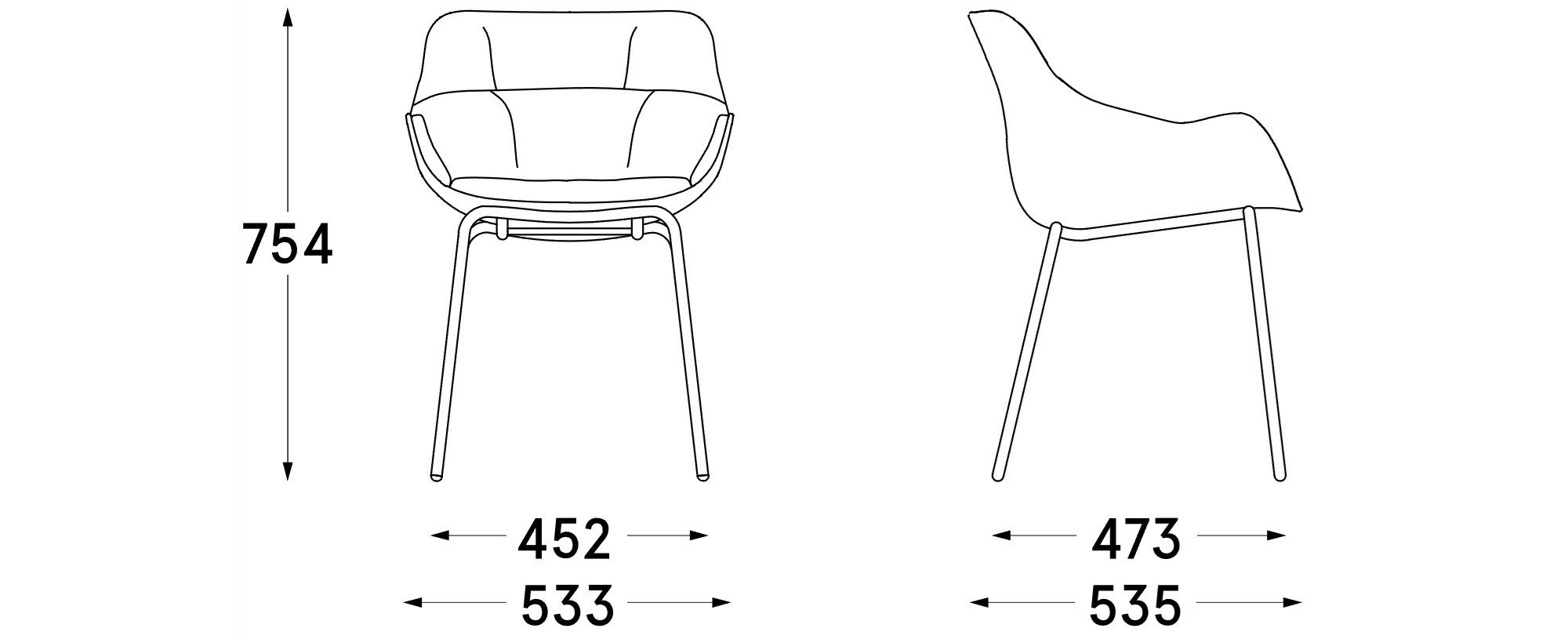 Мягкий тканевый стул с подлокотниками MDD Baltic ARCH-00019597 - Вид №2