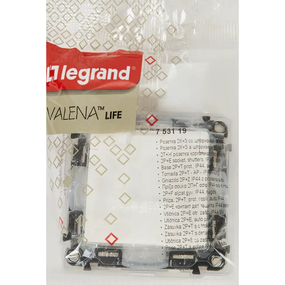 Розетка Legrand Valena life 2 контакта с заземлением IP44 с защитными шторками цвет белый-розовый 82169331 STLM-2029312 - Вид №4
