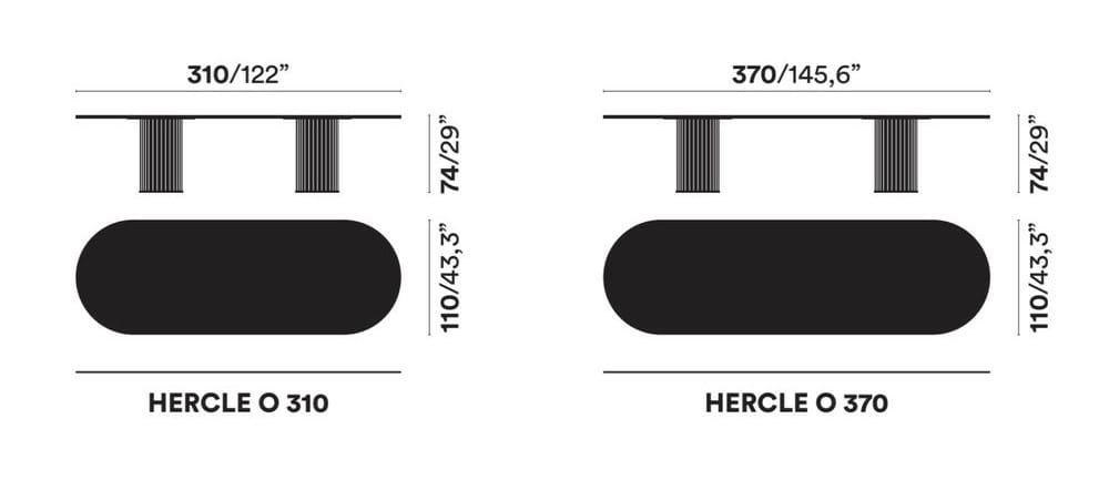 Алюминиевый овальный стол Opinion Ciatti HERCLE ARCH-00020181 - Вид №1