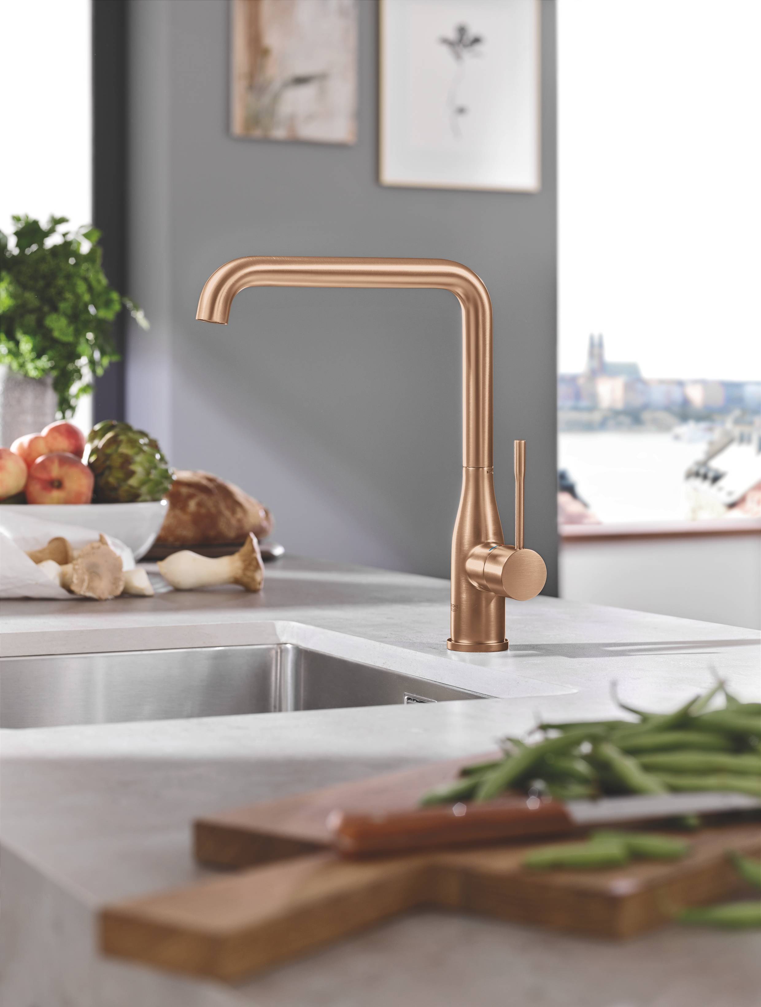 Смеситель для кухни GROHE Essence New, L-излив, тёплый закат матовый (30270DL0) - Вид №2