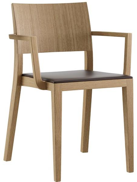 horgenglarus Штабелируемый стул из массива дерева с подлокотниками Lyra 6-550a - Вид №1