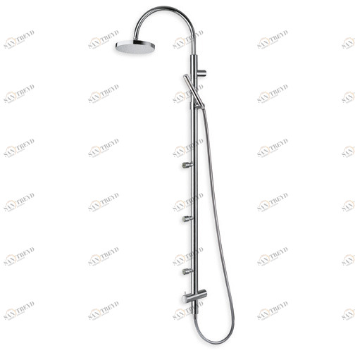 CRIPD500 Многофункциональная душевая колонна с переключателем на выход 3 + 1, регулируемая насадка для душа с защитой от известкового налета, гибкий шланг LONG LIFE, ручной душ с защитой от накипи со скользящей штангой, регулируемые форсунки с функцией за CRISTINA Rubinetterie 