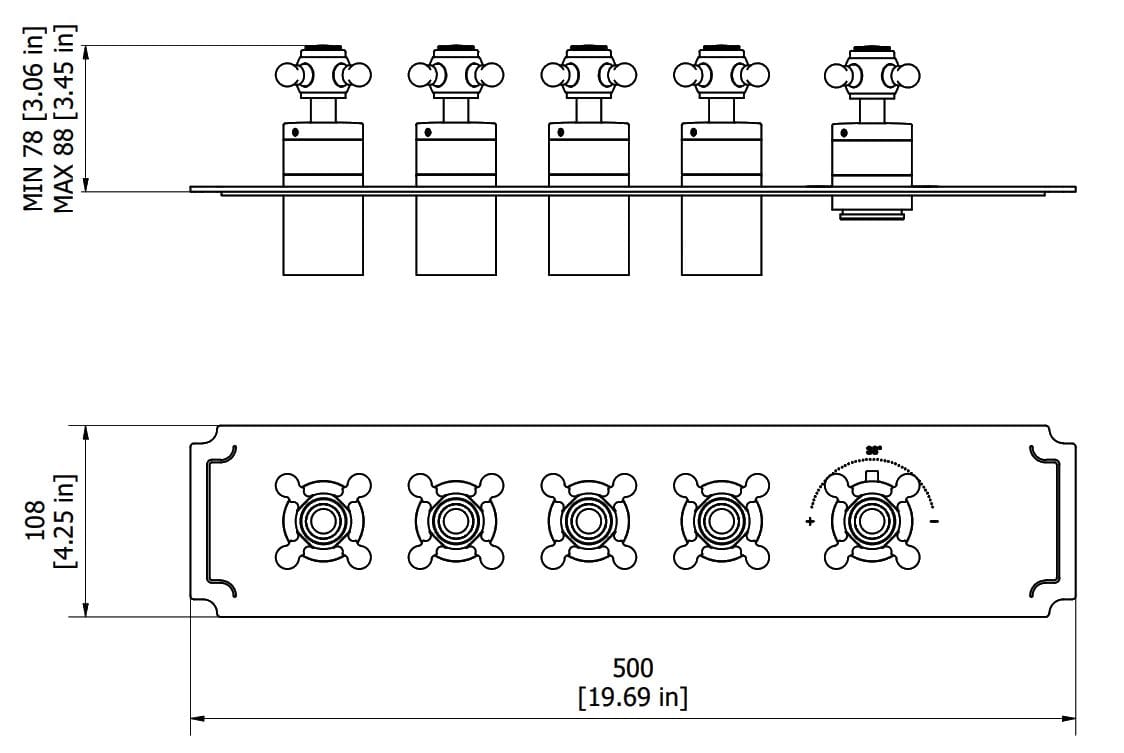 Термостатический смеситель для душа с 5 отверстиями IB Aqua ARCH-00106900 - Вид №2
