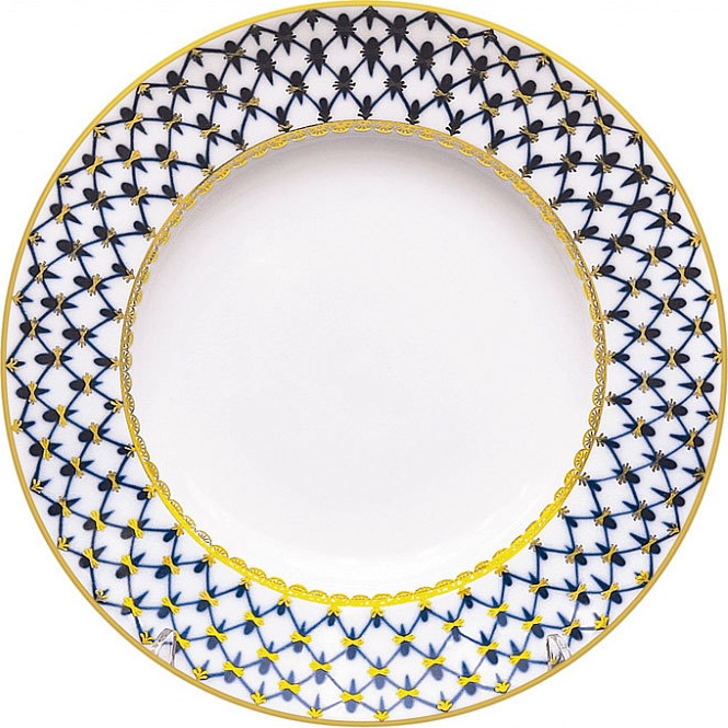 80428 Императорский фарфоровый завод Тарелка 18см "Кобальтовая сетка" "Гладкая" Фарфор твердый 