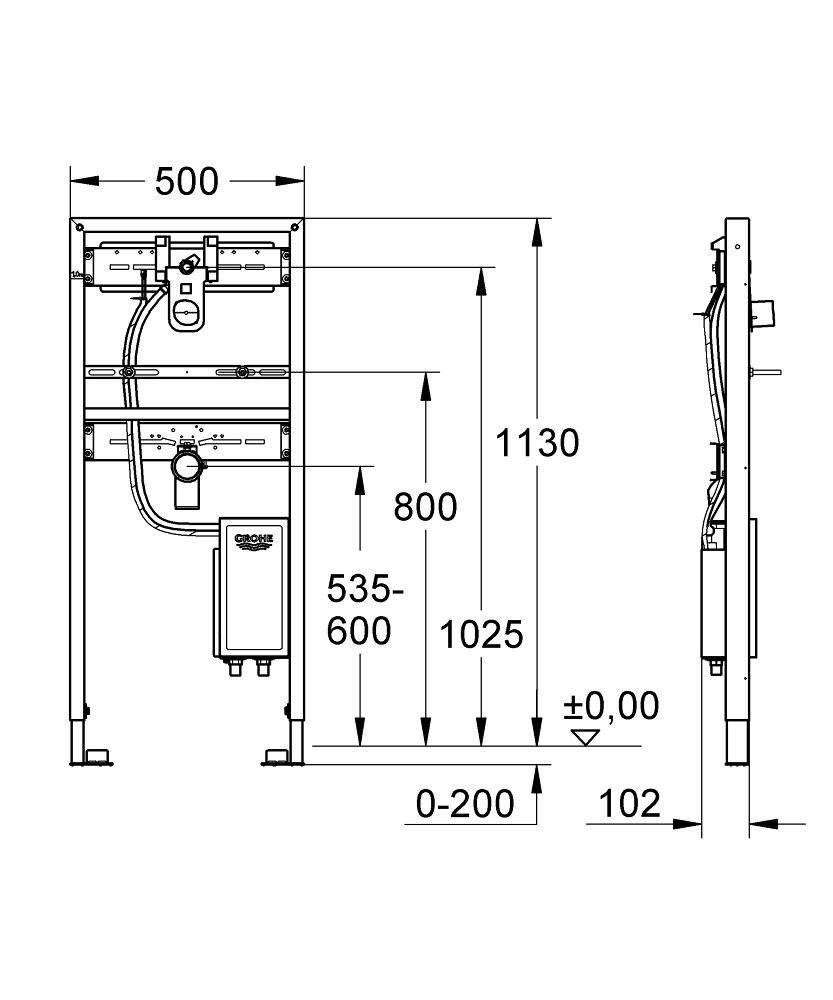 38892000 Система инсталляции для раковины Grohe хром  - Вид №1