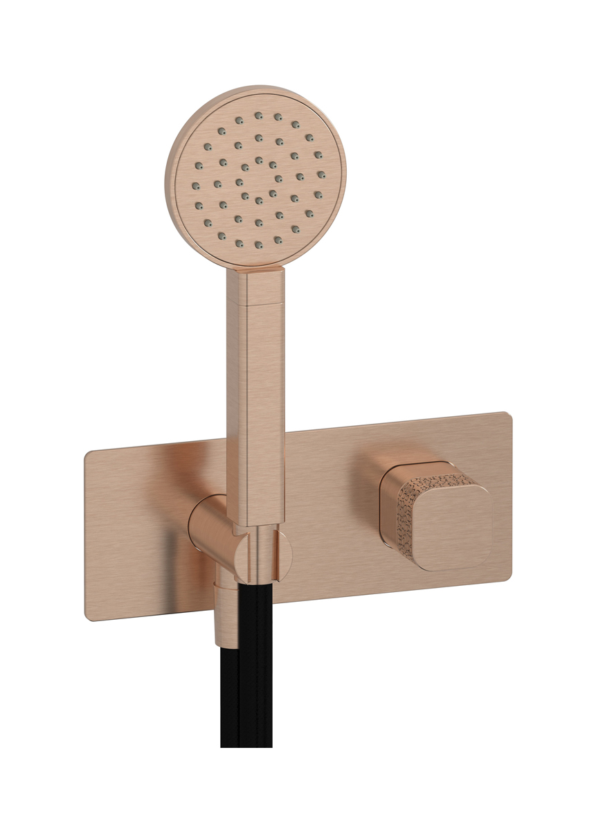 Комплект внешних частей для гигиенического душа с прогрессивным смесителем WE ARE IB eo716sr_2 Brushed Rose Gold Elio