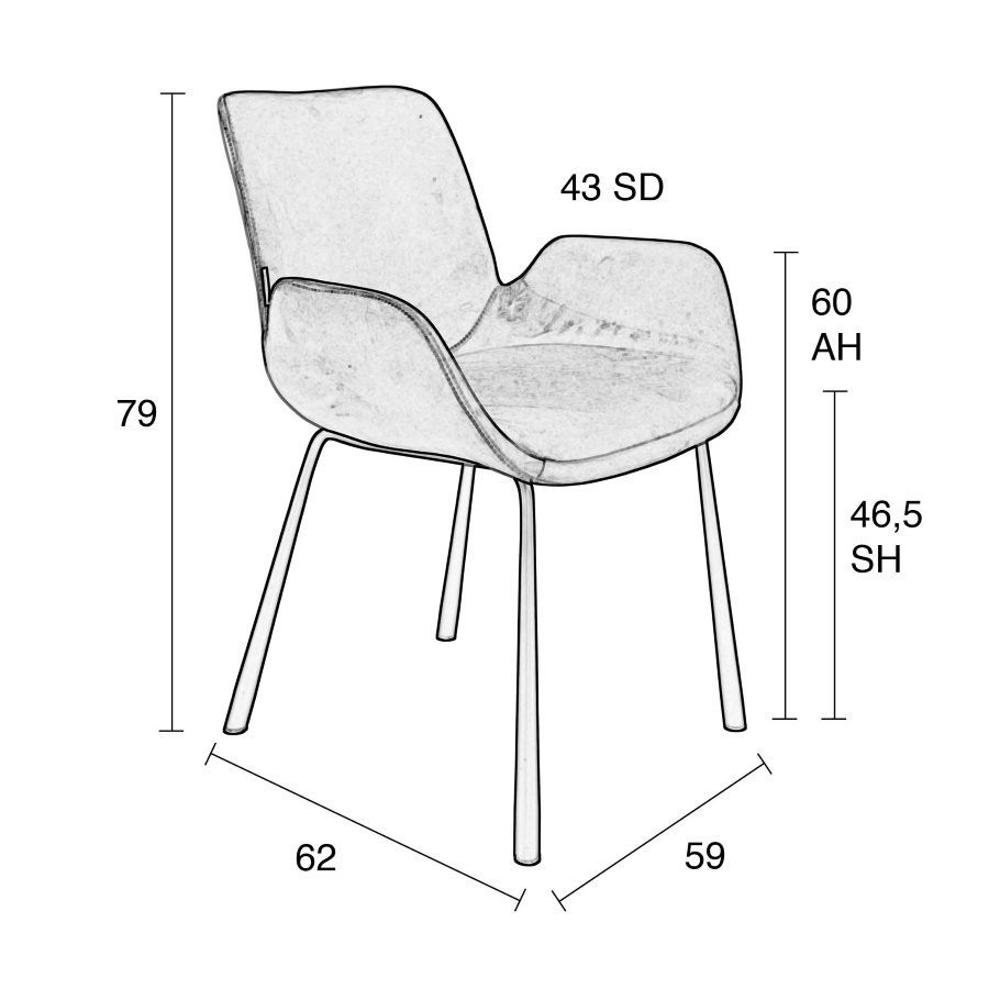 Кресло Brit розовое минимализм Zuiver 1200143 - Вид №10