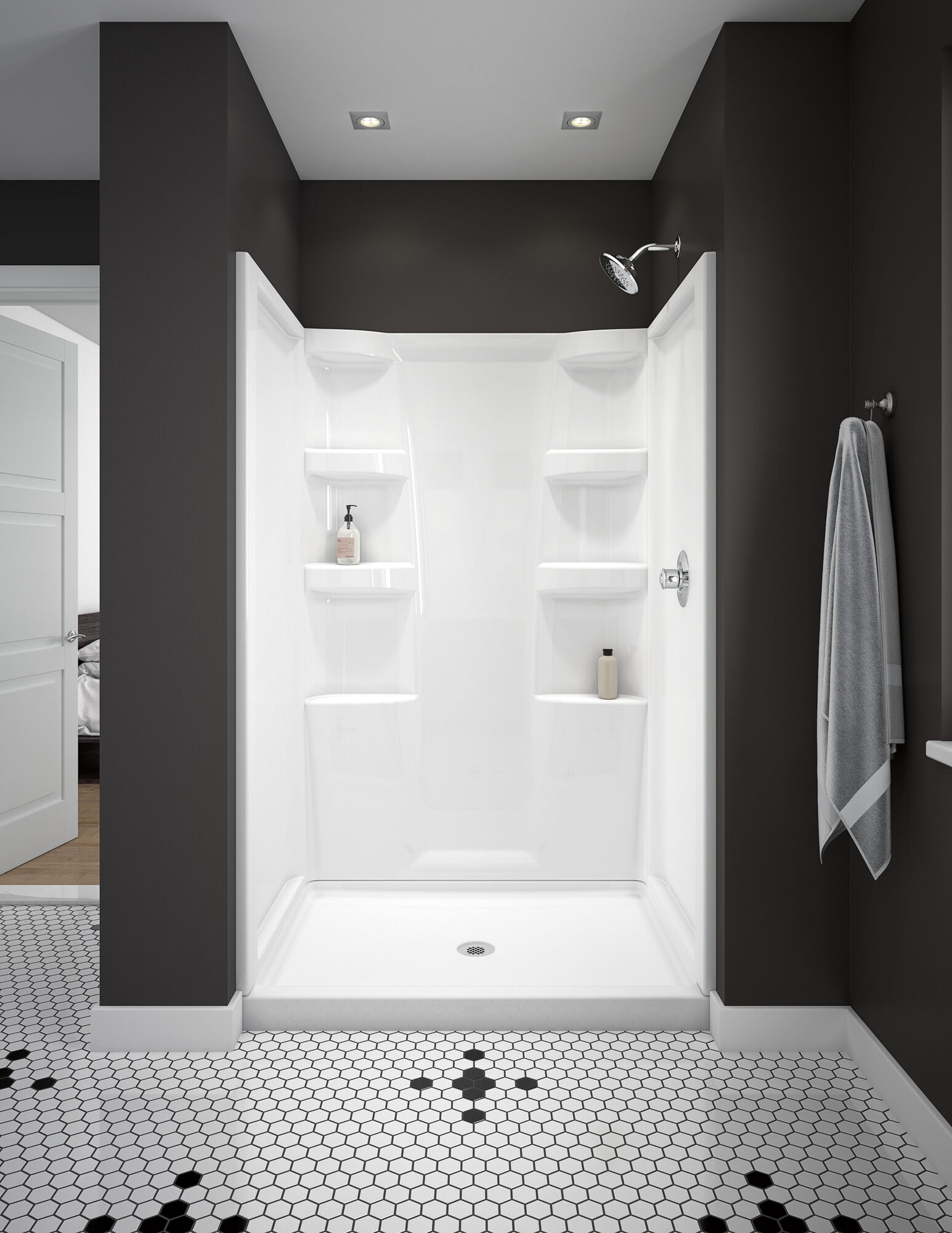 Основание для душа ProCrylic ™ 48 "x 34" Delta Faucet B78615-4834-WH - Вид №3