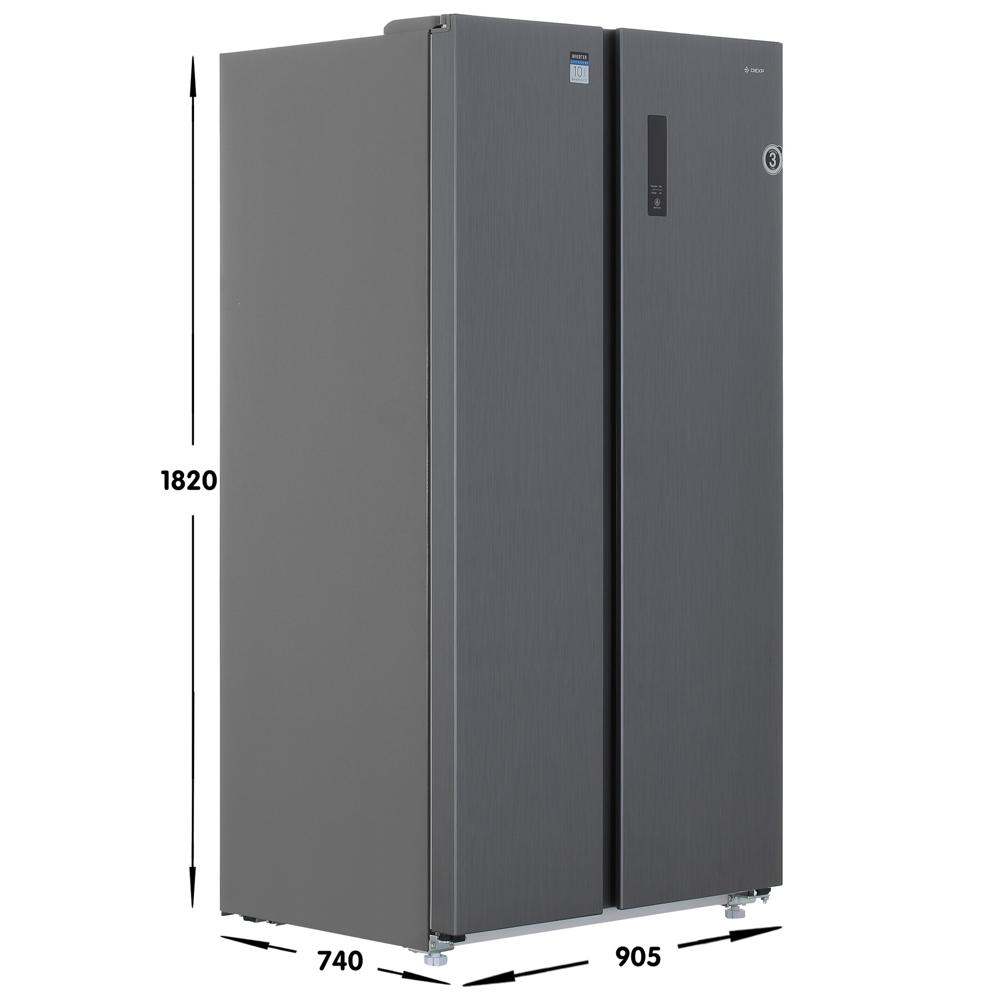 5430113 Холодильник Side by Side   DEXP SBS4-63BMG серебристый STDN-0150023 - Вид №6