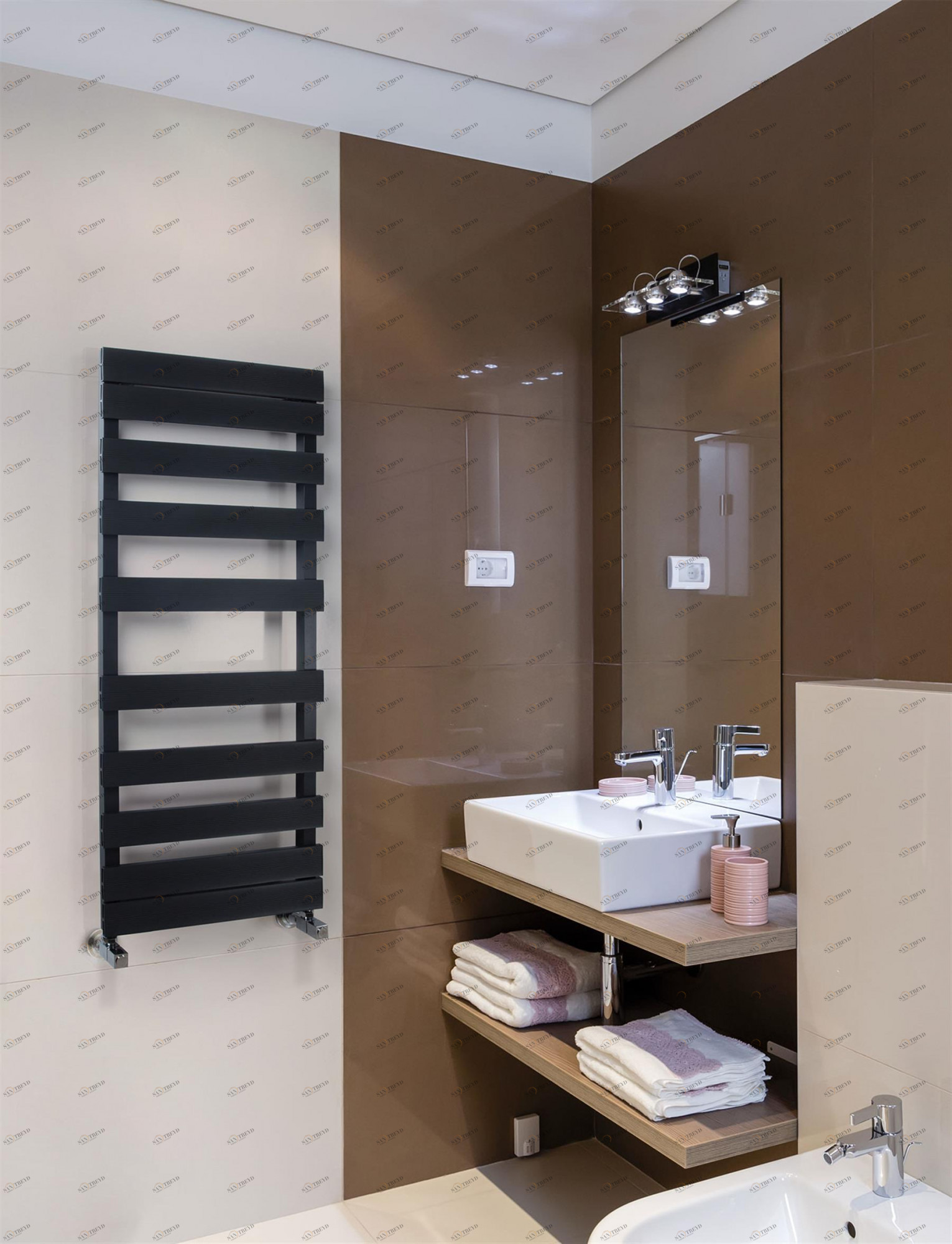 Полотенцесушитель Hammam LILY Aluminium  комбинированный; электрический или водяной Алюминий 