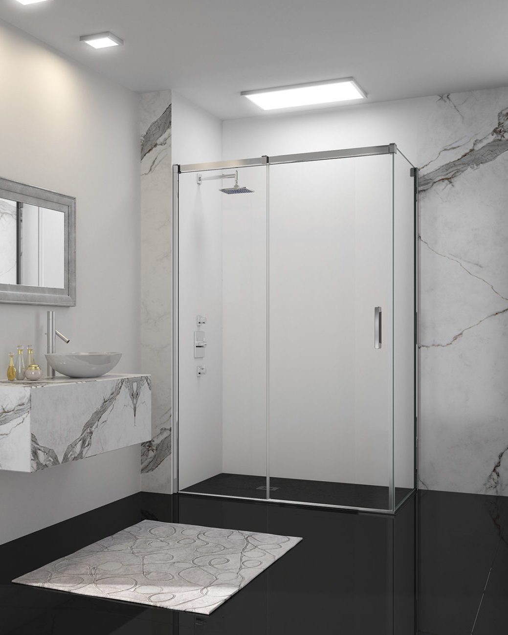 Торцевая панель для монтажа с дверью GMSSP800 Merlyn Arysto Хромированный 