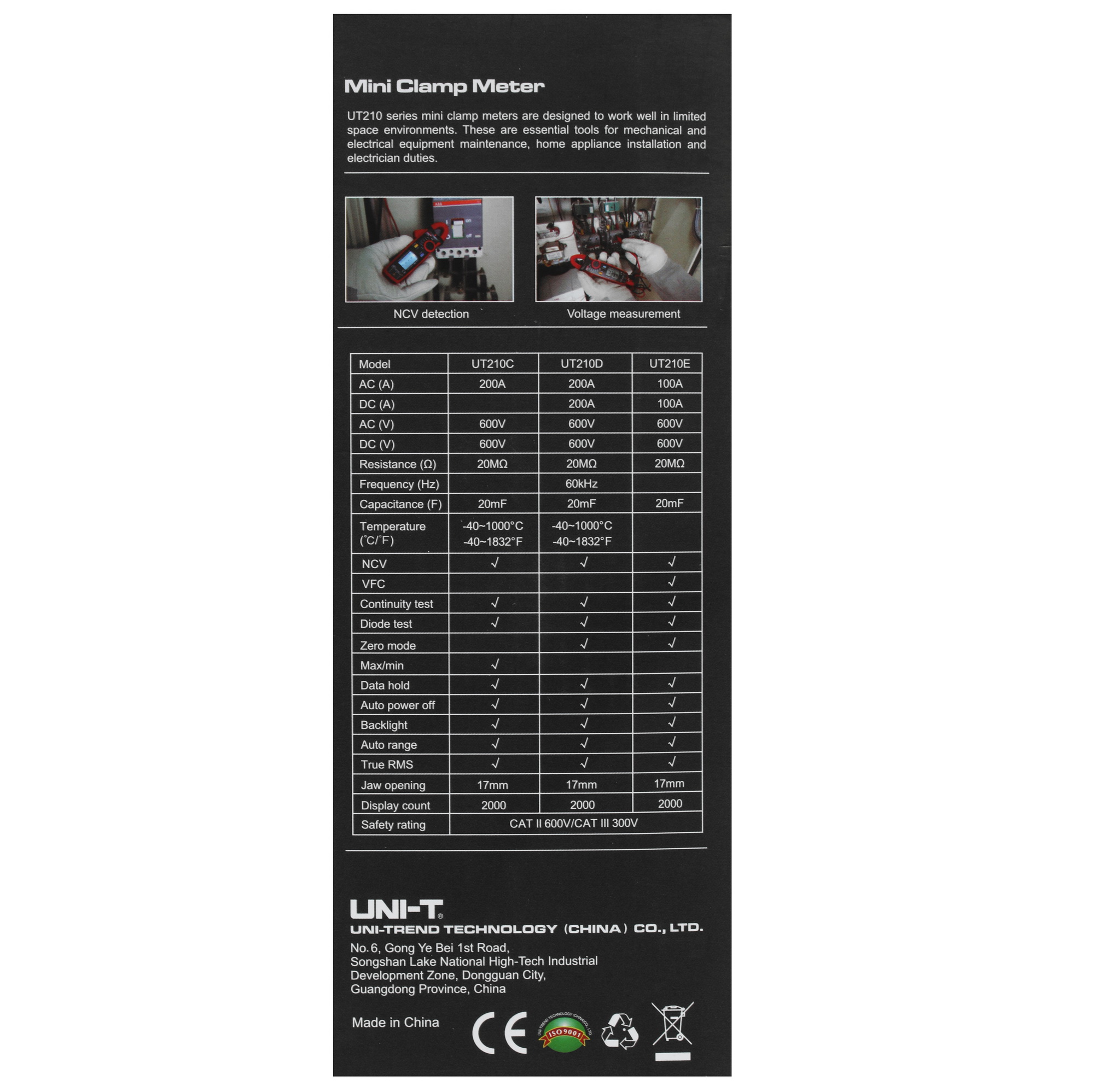 Клещи токоизмерительные UNI-T UT210C 4839611 STDN-0141521 - Вид №5