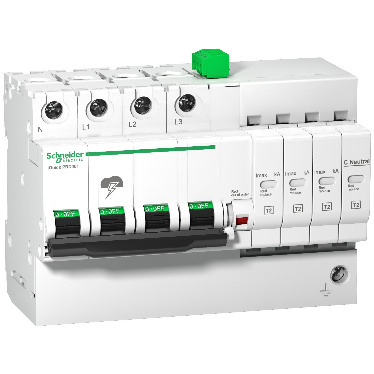 A9L16297 УЗИП СО ВСТРОЕННОЙ ЗАЩИТОЙ IQUICK IQUICK PRD 3П+Н 20кА С КАРТРИДЖАМИ Schneider Electric 