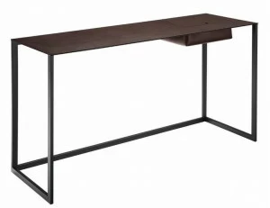 Zanotta Стол письменный из стали, столешница обтянута кожей