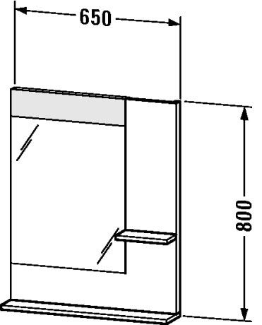 VE732005151 Vero Зеркало с полочками сбоку и внизу Сосна коричневая, декор Duravit - Вид №2