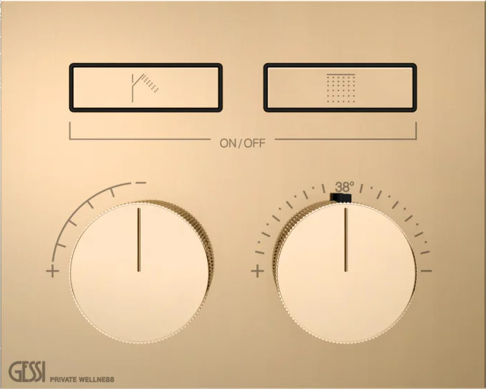 Смеситель для душа 63004 735 Gessi Hi-fi ТЕПЛАЯ БРОНЗА PVD