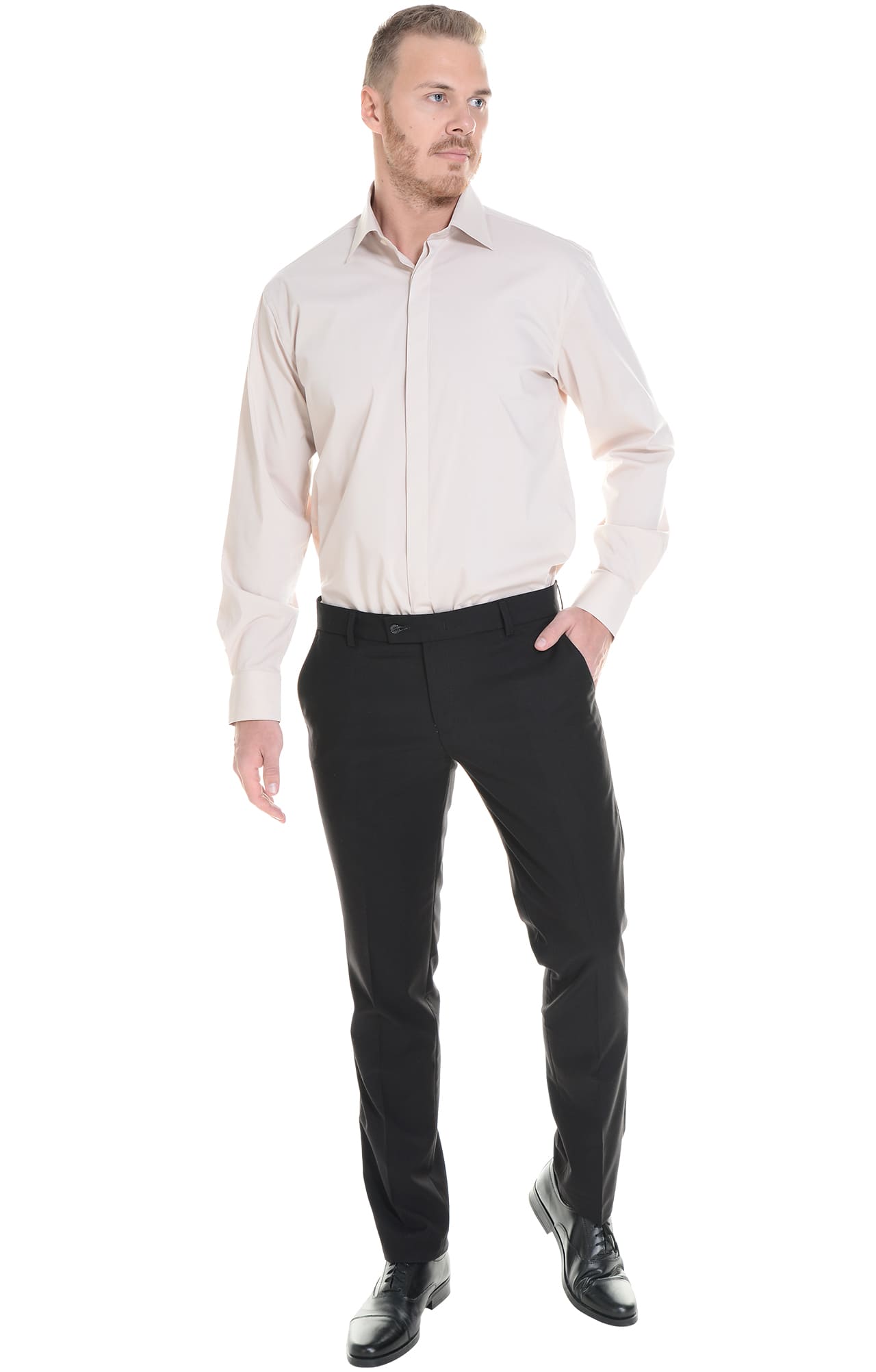 5030099 Рубашка мужская  beige El-Risto  Корпоративная одежда  размер 45/182-188  - Вид №6