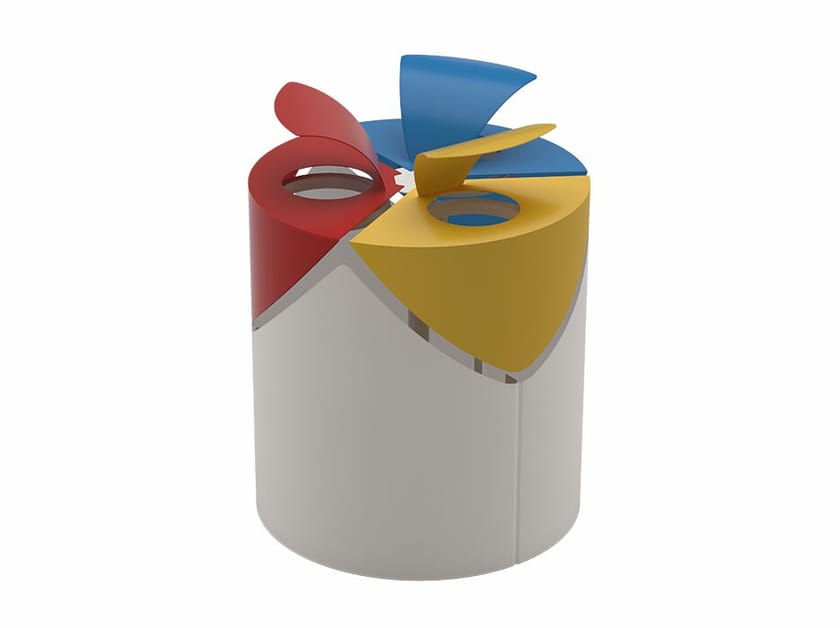 Корзина для мусора из листового металла с крышкой DIMCAR KURT THREE ARCH-00063486