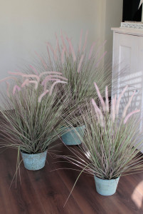 4842 819 a3 Искусственный пучок травы в металлическом горшке, 100 см, матовый зеленый H-andreas