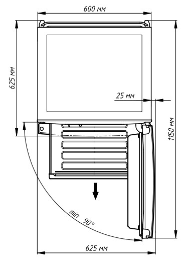 9081524 Холодильник с морозильником   Бирюса B940NF черный STDN-0107260 - Вид №3