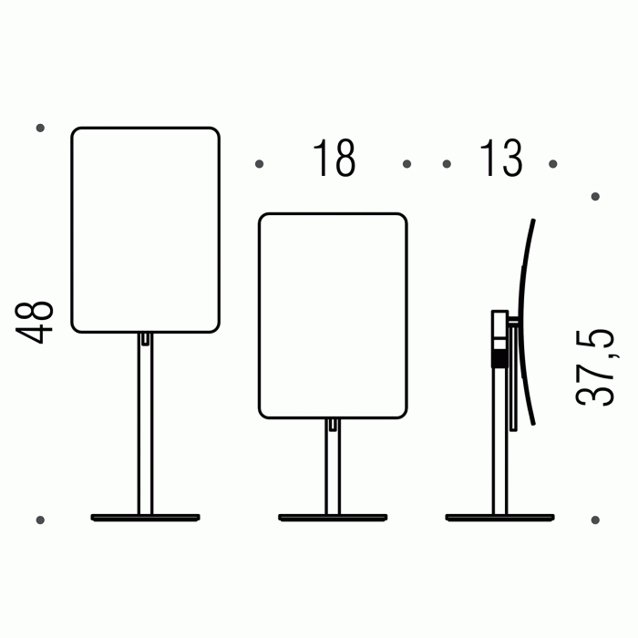 B9753 Contract Настольное косметическое зеркало (3-х кратное) COLOMBO COMPLEMENTI Colombo Design - Вид №1