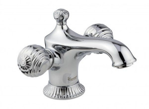 98003BR Смеситель The One с донным клапаном для раковины. Металлические ручки, цвет бронза