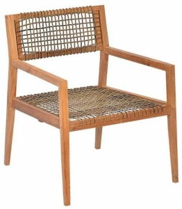 cbdesign Садовое кресло из веревки и тика с подлокотниками Vienna Tj 303
