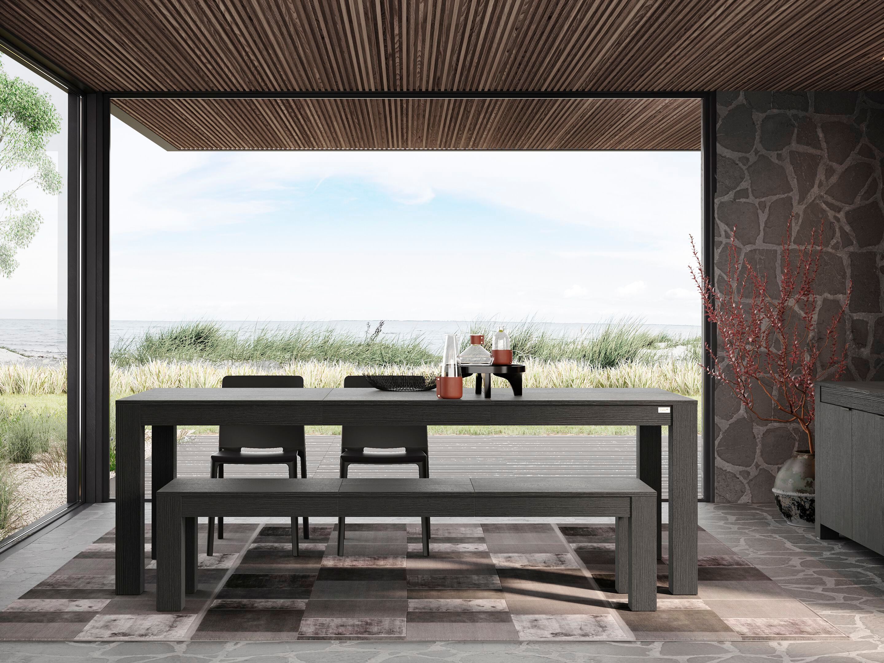 Выдвижная скамья из черного ясеня Mobili Fiver Rachele ARCH-00029310 - Вид №5