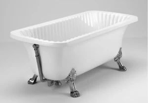 Ванна из литьевого мрамора MIGLIORE Olivia 26923 на лапах 'LEON' Standart, фурнитура хром